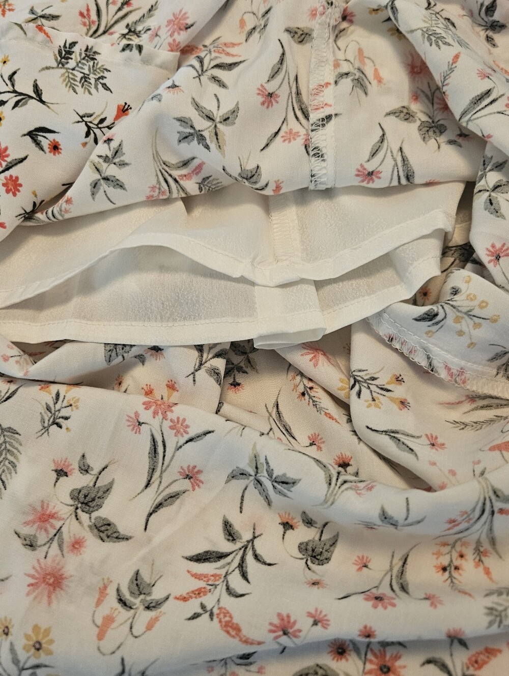 Old Navy SZ L NWT Floral Prairie Midi Dress Puff Sleeve Shirred Back Front Slit - Picture 8 of 11